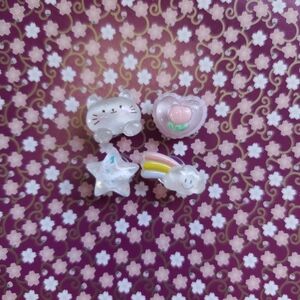 Cute Sparkly Clear Jibbits With Cat